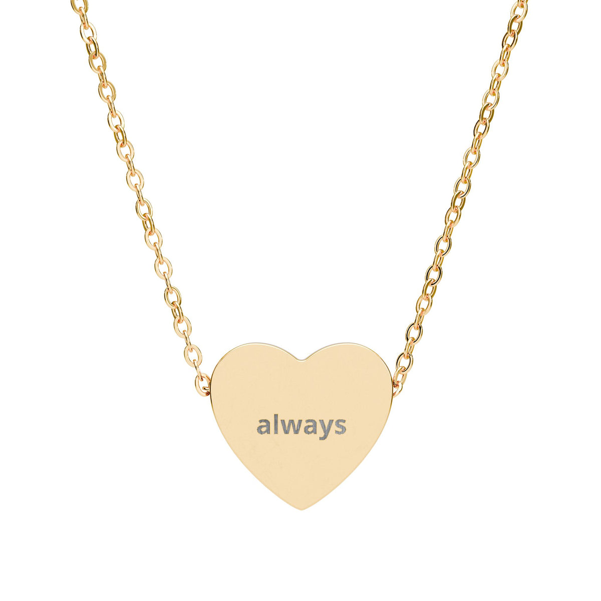 The Heart Pendant Necklace in 18K gold PVD - engraved heart pendant
