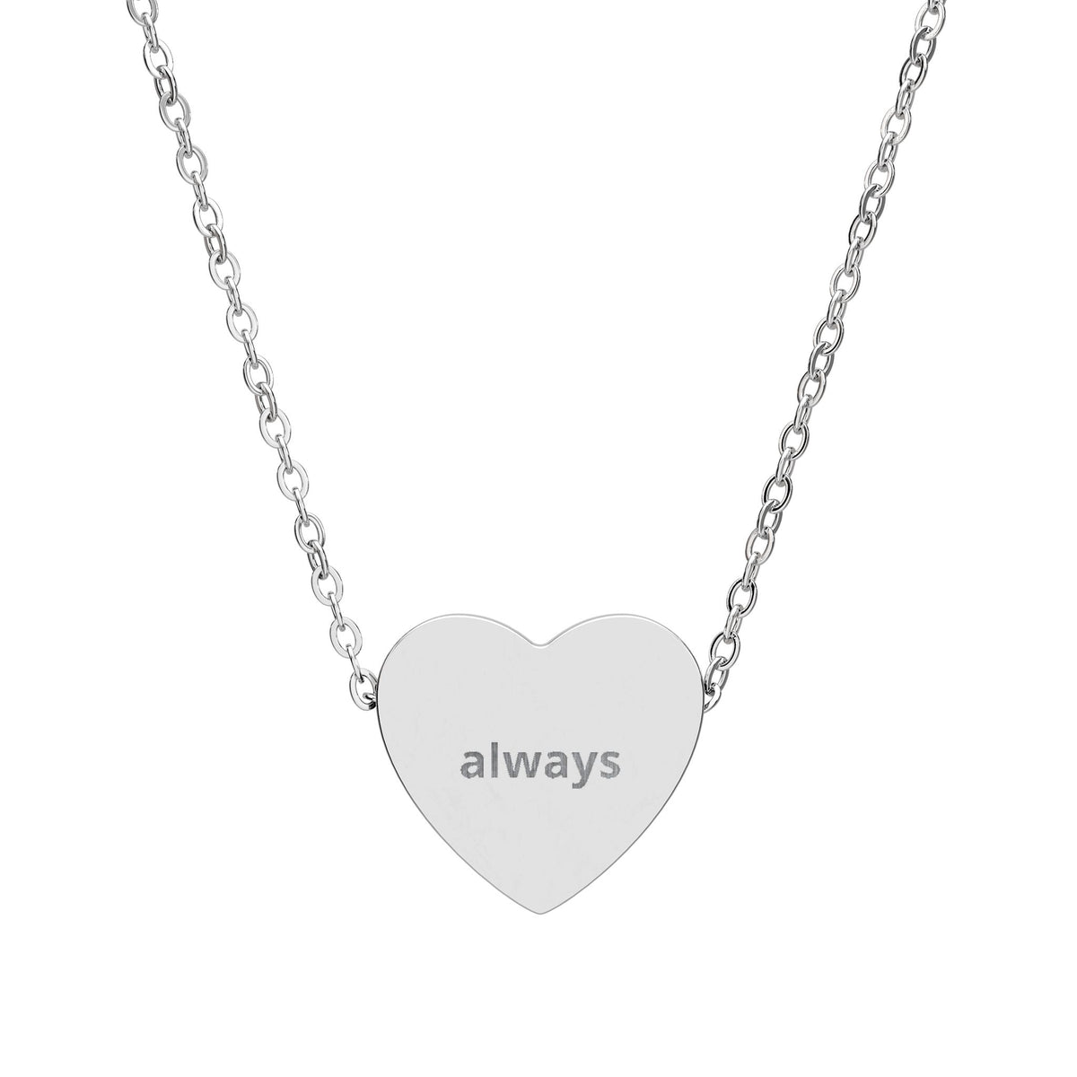 The Heart Pendant Necklace in stainless steel - engraved heart pendant