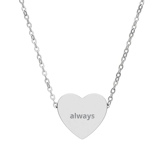 The Heart Pendant Necklace in stainless steel - engraved heart pendant